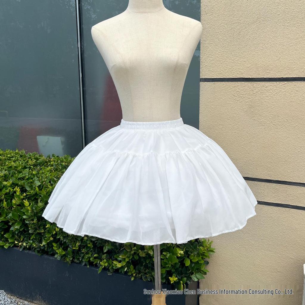 Adult Three-Hoop Cosplay Petticoat: Violent Fishbone Tutu, Flower Girl Princess, Lolita Bell-Shaped Skirt.