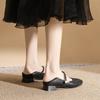 Square Head Thick Heel Mary Jane Shoes Women's New Soft Leather Retro Light Mouth Low Heel 3cm Single Shoes Women