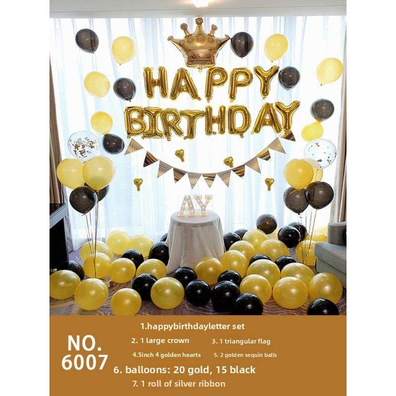 Birthday Aluminum Film Balloon Set Alphanumeric Balloon Set Birthday Party Background Decoration