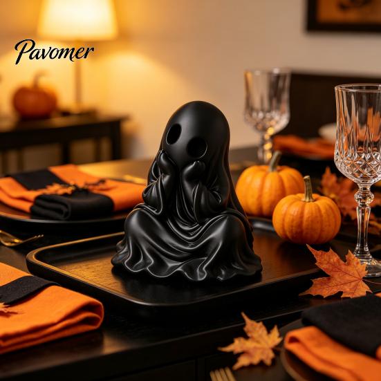 Decorative Ghost for Halloween Party 3D Printed Figurine, Cute Chin-Resting Spooky Desk Decor, Decor Funny Ornament Home And Tabletop Decoration Table