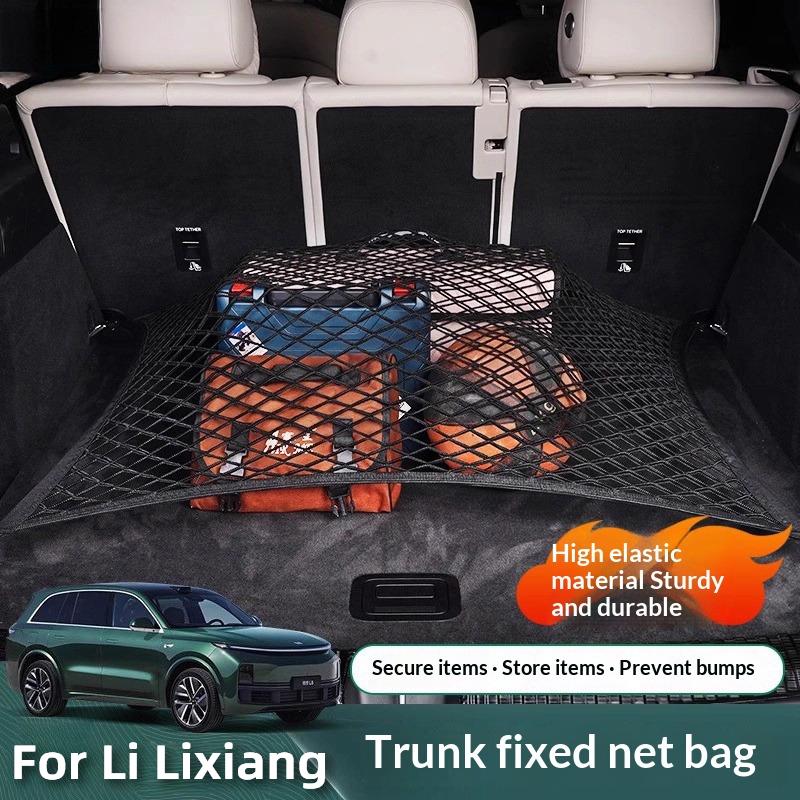 For Li L6 L7 L8 L9 2025 2024 Lixiang Trunk Mount Elastic Luggage Organizer Mesh Net