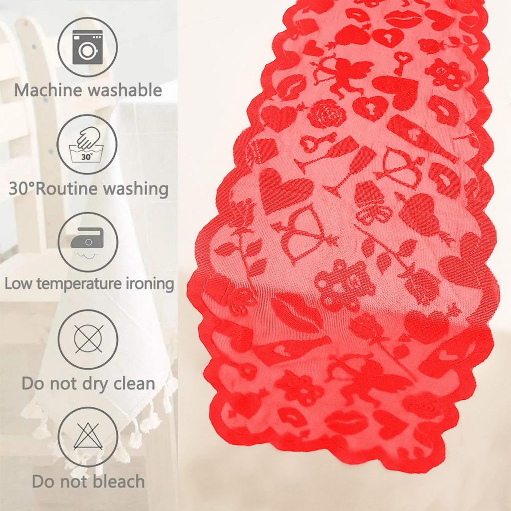 Valentine's Day Decorations, Heart Lace Tablecloth, For Banquets, Engagements, Weddings, Home Dining Table
