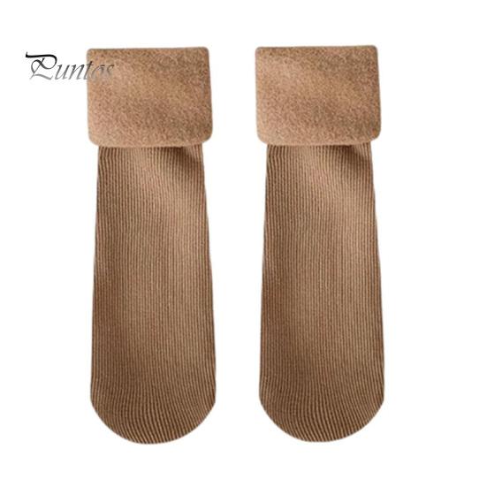 

1 пара зимних носков, утолщенные плюшевые носки средней длины, высокоэластичные, нескользящие, не скатывающиеся, носки для ног, комфортные, теплые, носки для сна света кофе