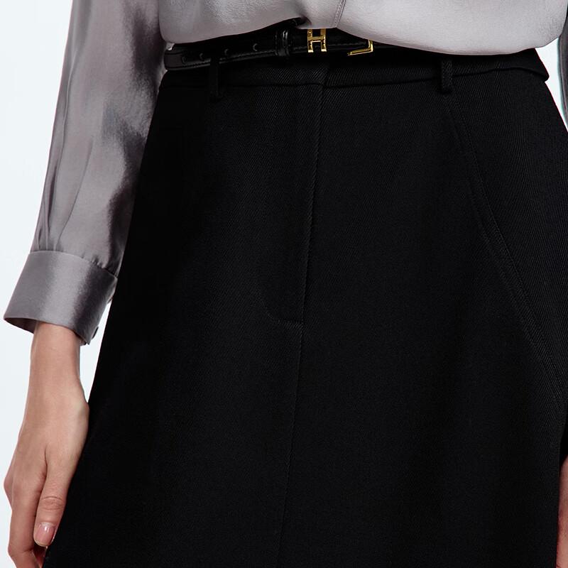 Elegant Black Fishtail Midi Skirt