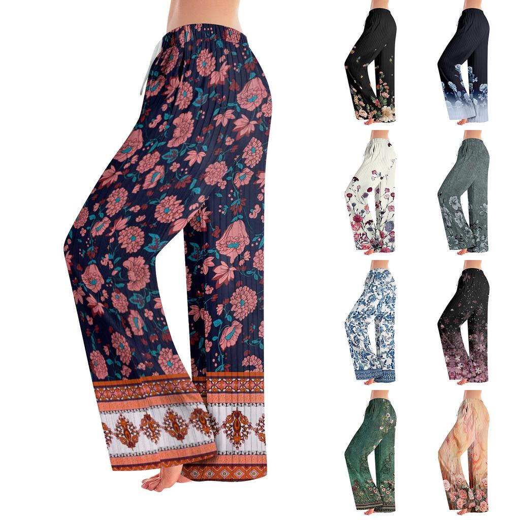Pajama Pants , Sleepwear , Casual Drawstring Elastic Waist Pants , Comfortable Straight-leg Loose Pants