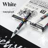 ART WALKER AW.1953 Direct Liquid Art Brush Marker Soft Tip White&Black Acrylic Pen Journaling Drawing DIY Album Black Card