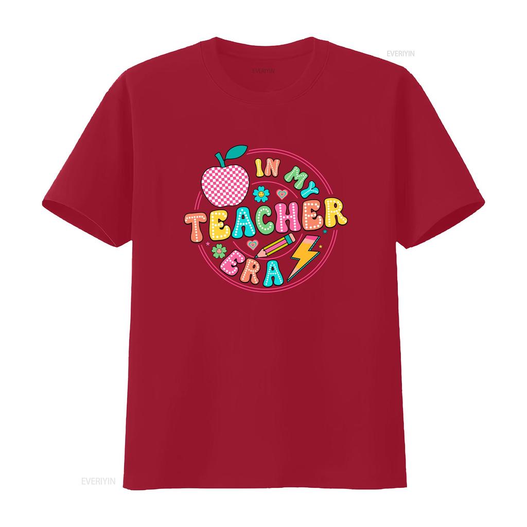 In My Teacher Era T Shirt First Grade For Retro SweaT vintage Washed Breathable Unisex Stretched homme graphic Slightly Soft