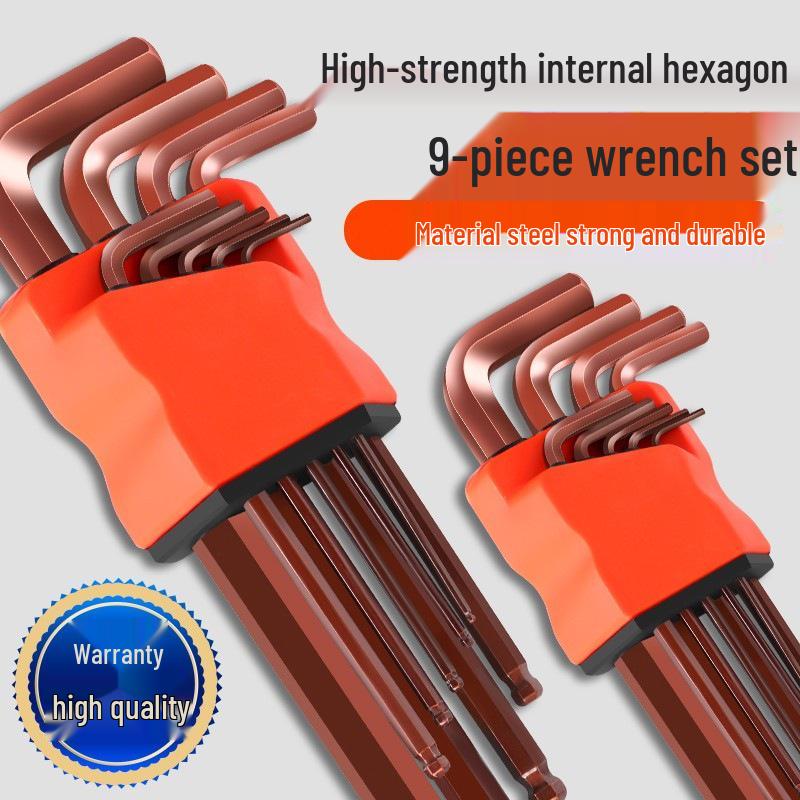 9-Piece High Hardness Hex Key & Screwdriver Set with Extended Hex Wrenches