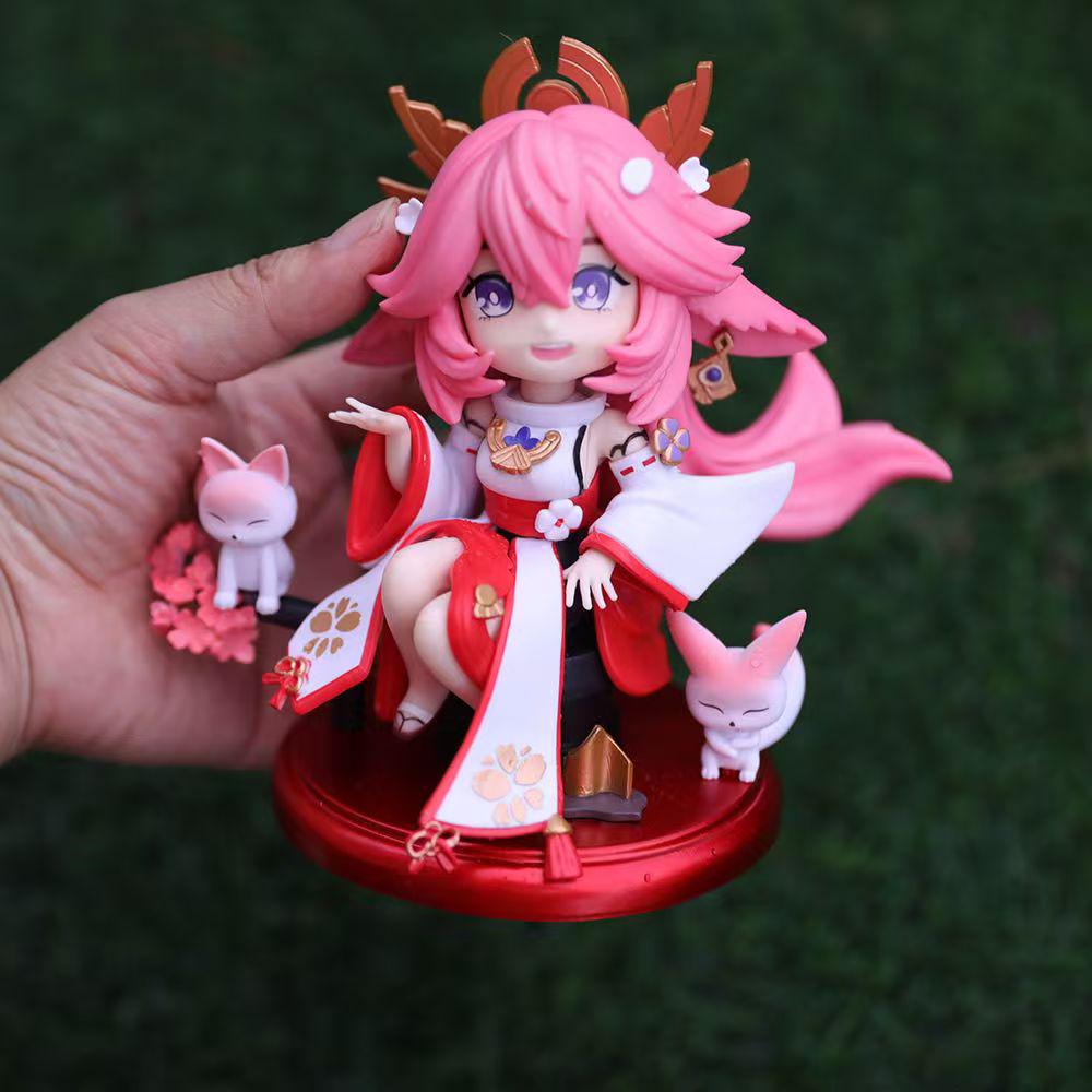 Handmade Yae Miko Hu Tao Ganyu Genshin Impact Figurine - Cute Anime Ornament