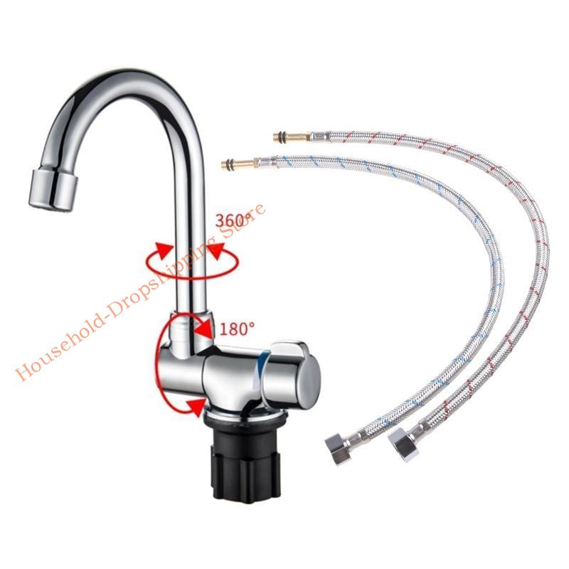 Universal Copper Faucet 360 Degree Rotating Hot/Cold Faucet for Yacht RV Boat Household Kitchen Faucet
