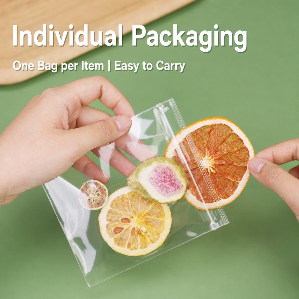 Food Grade PP Ziplock Bags Clear Transparent Self Sealing Pouches for Scented Tea Fruit Dried Food Jewelry Packaging