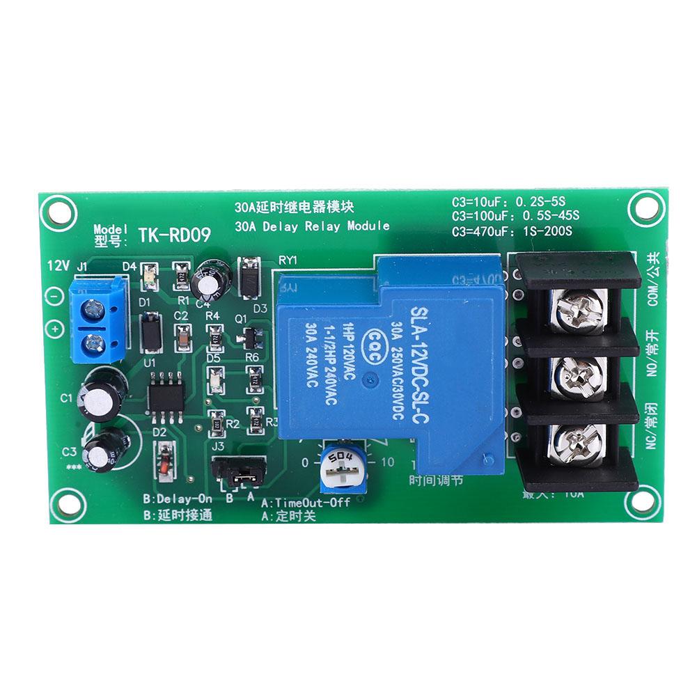 

30A DC 12V Delay Timing Relay Module Delay Timer Board 0.15 Seconds Time Range