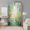 Set Of 2 Colorful Floral Plant Printed Window Curtain Living Room Bedroom Home Decor Design Privacy Protection Polyester Perfect For Area