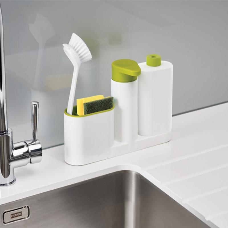 Bathroom Storage Rack For Cleaning Rack Washing Sponge Brush Sink Detergent Soap Dispenser Bottle Kitchen Organizer Gadgets