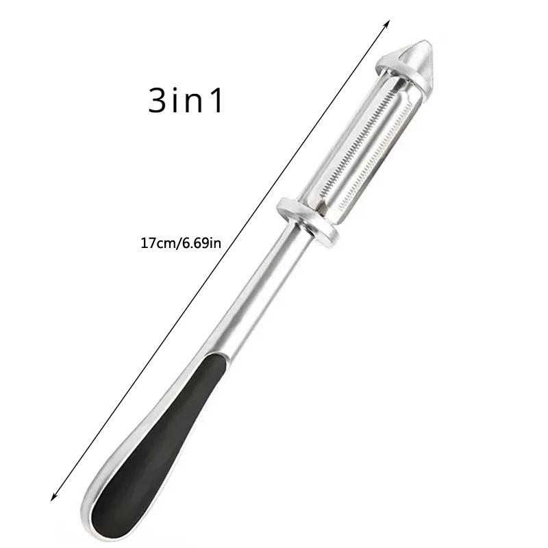 Stainless Steel Multifunctional Peeler Bottle Opener Apple Potato Carrot Vegetable Fruit Peeler Kitchen Essential Durable Tool