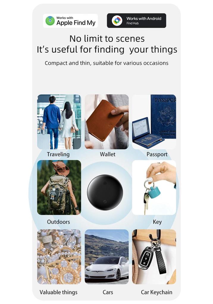 Google Dual System Bluetooth Pet Tracker Compatible with iOS and Android - Global Locator and Anti-Loss Device