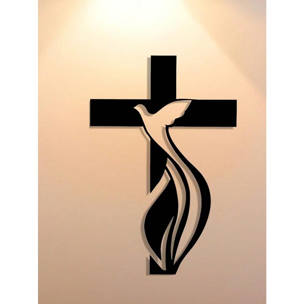 Cross Metal Wall Art Minimalist Music Decor Housewarming Gift
