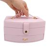 Travel Jewelry Case Portable 2 Layers PU Leather Jewelry Storage Holder Box with Clasp and Handle for Earrings Necklace