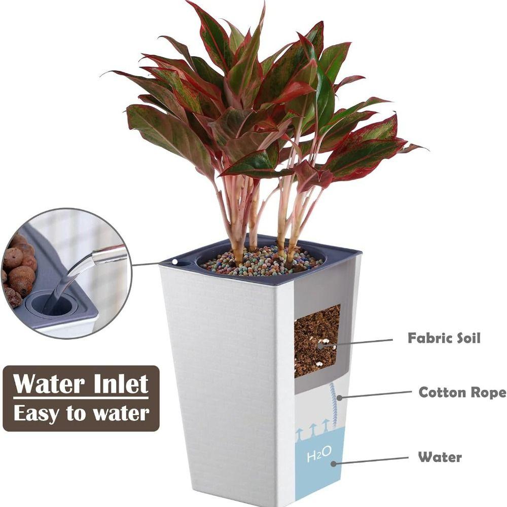Plastic Balcony Plant Pot Brick Pattern Plant Growth Cultivation Pot  Garden Supplies