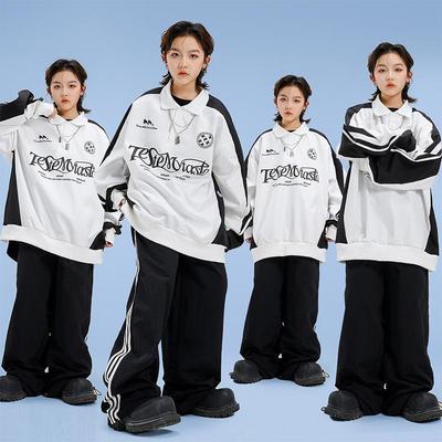 Children's Trendy Street Dance Outfit: American Hip Hop Hoodie & Drum Performance Set for Boys and Girls