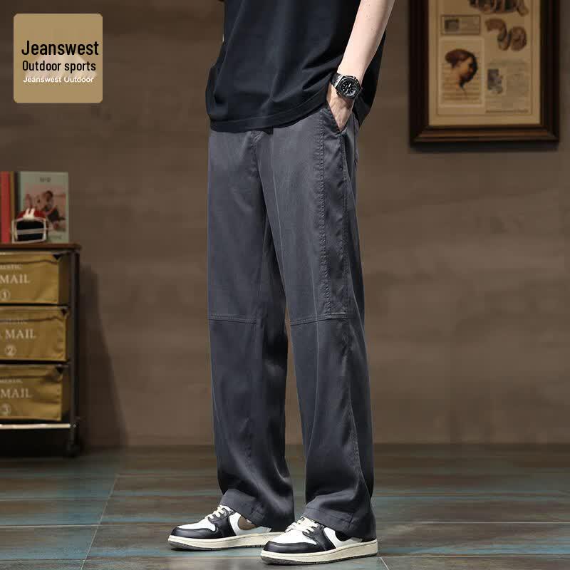Jeanswest Men s Summer Ice Silk Loose Straight Workwear Sport Pants L