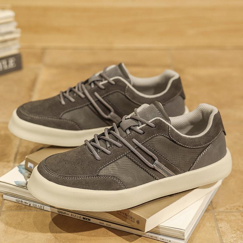 Fashion Suede Leather Men's Sneakers New Trend Casual Shoes Leisure Male Skateboard Footwear Non-slip Vulcanized Shoes Driving Trainers