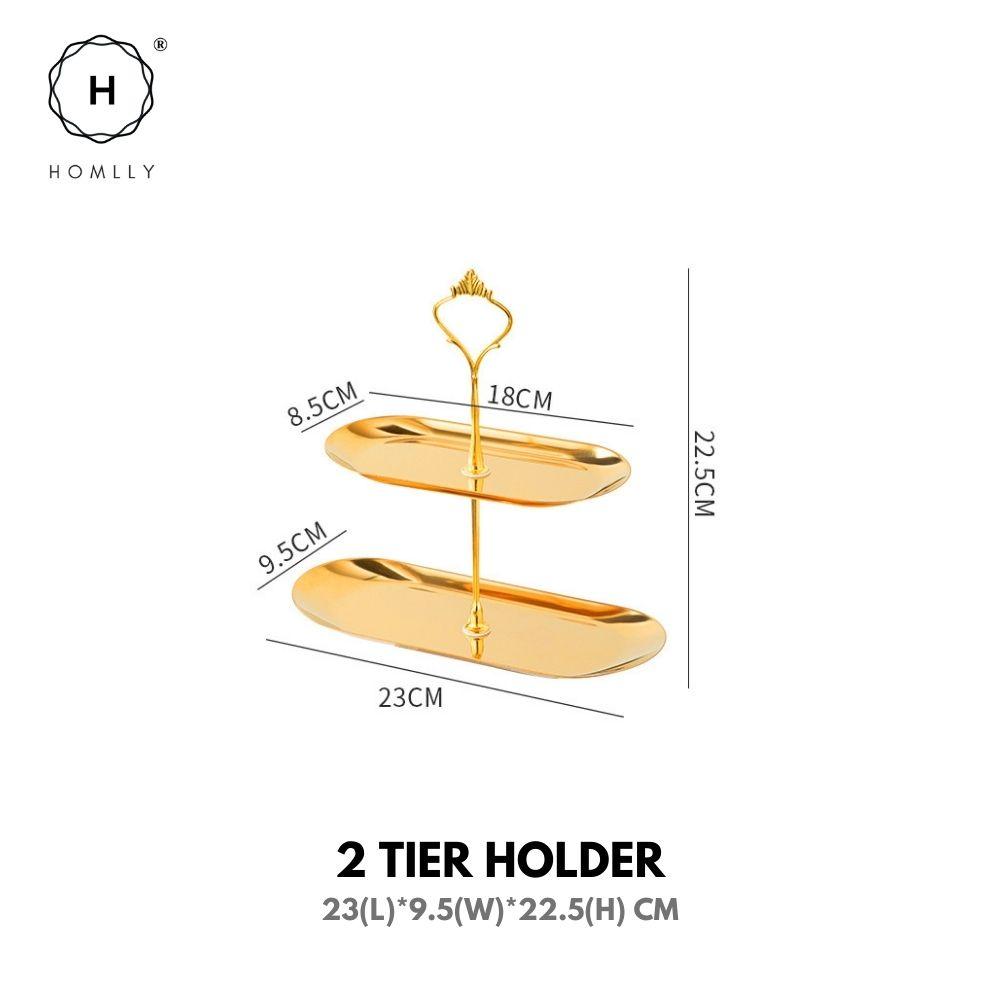 

Homlly Keii Gold 2/3 Tier Jewelry keys Tray Holder 2 Tier Holder