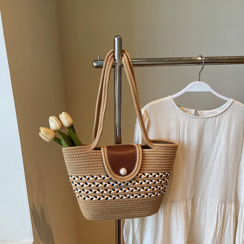 

Элегантная плетеная соломенная сумка-балетка для отпуска - Модная вместительная сумка через плечо хаки