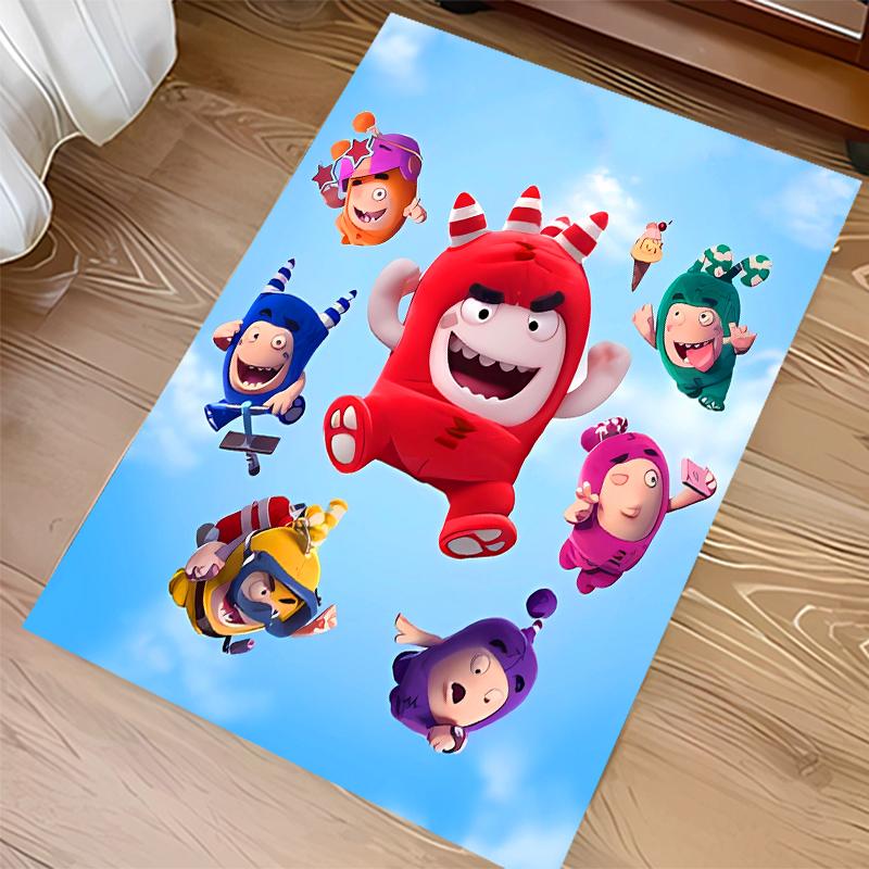 1pz Tappeto Area con Stampa Oddbods - Morbido, Lavabile, Antiscivolo, Tappeto Decorativo da Interno per Sedie da Ufficio, Soggiorno, Ufficio in Casa