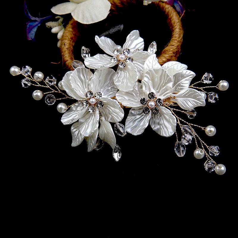 Pearl Flower Hair Clips Elegant Headwear For Women Precious Jewels Bridal Wedding Hair Accessories