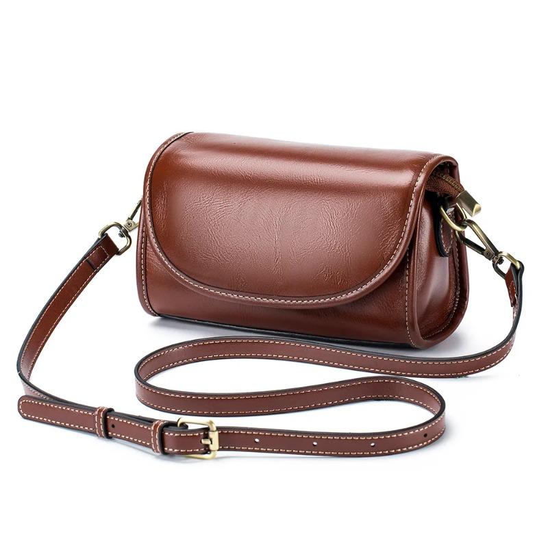 Women's Lightweight Small Crossbody Bag, Summer Genuine Leather Phe & Coin Purse, Cute Shoulder Messenger Pocket for Commuting
