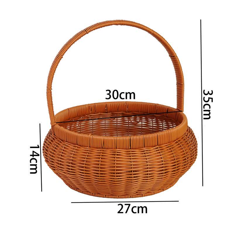 Imitation Rattan Picnic & Fruit Basket Large