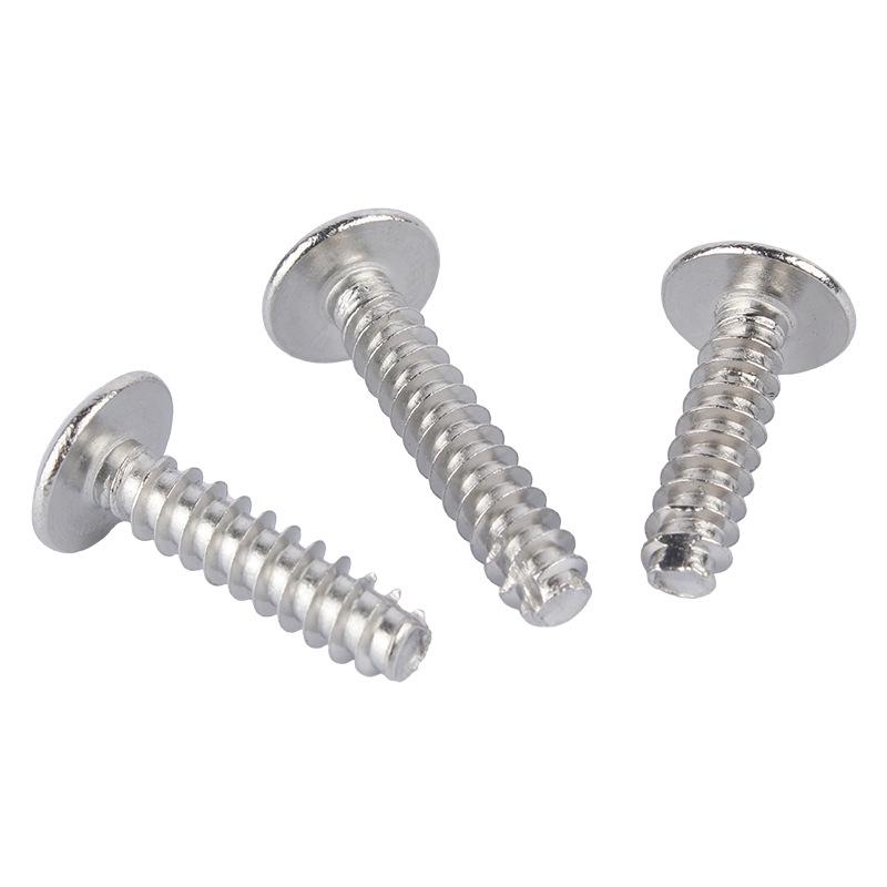 304 Stainless Steel Self-Tapping Screws: Large Flat Head, M2-M5, Cut Tail, Flat/Milled Tail Options