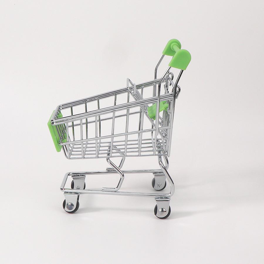 Toy Small Metal Shopping Cart Interactive Features For Kids Role Games Playing