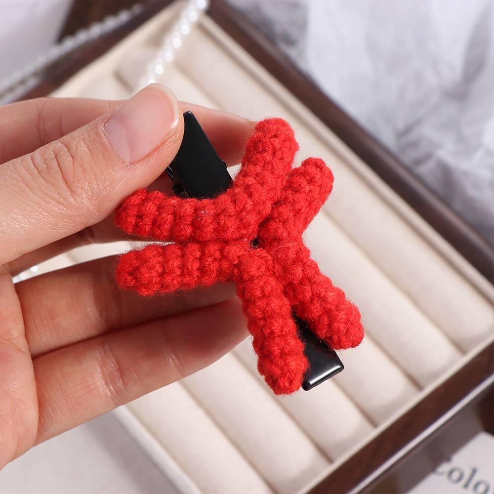Duckbill Clip Angry Emotion Hair Clip Korean Style Cartoon Side Clip Funny Crochet Barrettes Girl