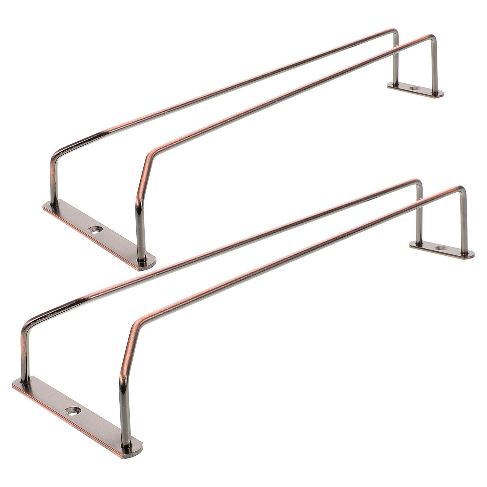 2Pcs Upside Down Wine Glass Rack Hanging Under Cabinet Iron Stemware Holder Bar Glass Organizer Kitchen Wine Rack Home Use other