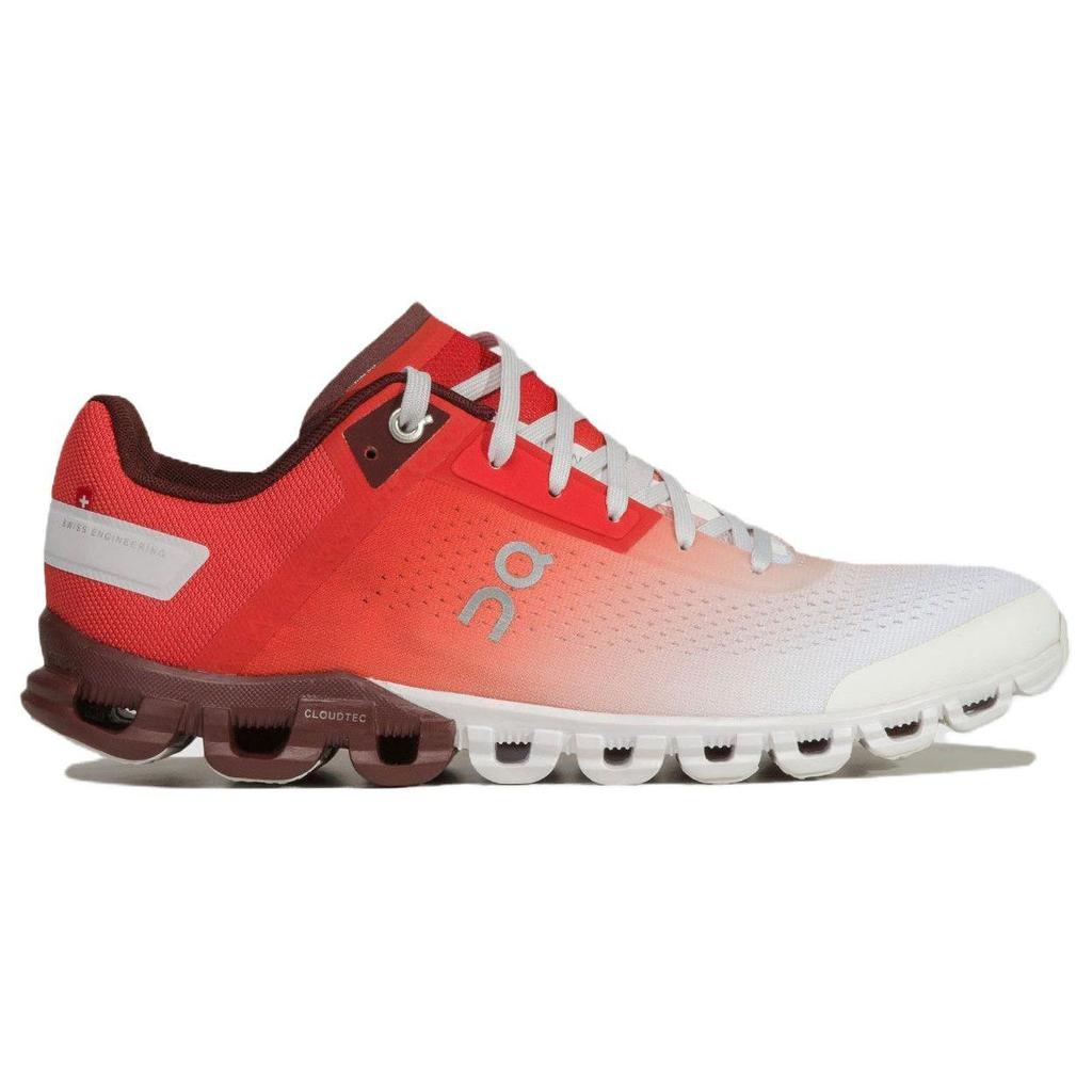 On Cloudflow Ammortizzazione Confortevole, Resistenti all'Usura Scarpe da Corsa Basse Donna Rosso Bianco 3599232