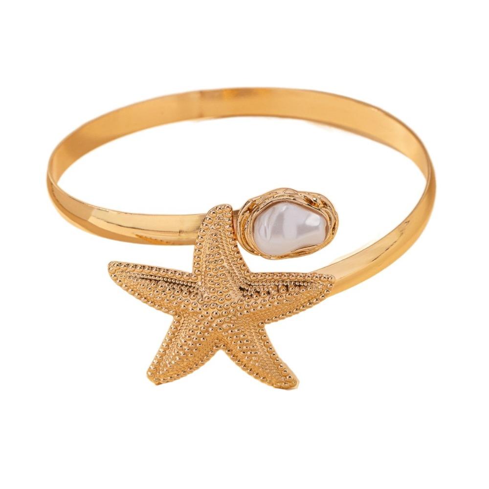 Multi Style Opening Arm Bracelet Metal Arm Bracelet Elegant Flower Bracelet  Hand Jewelry