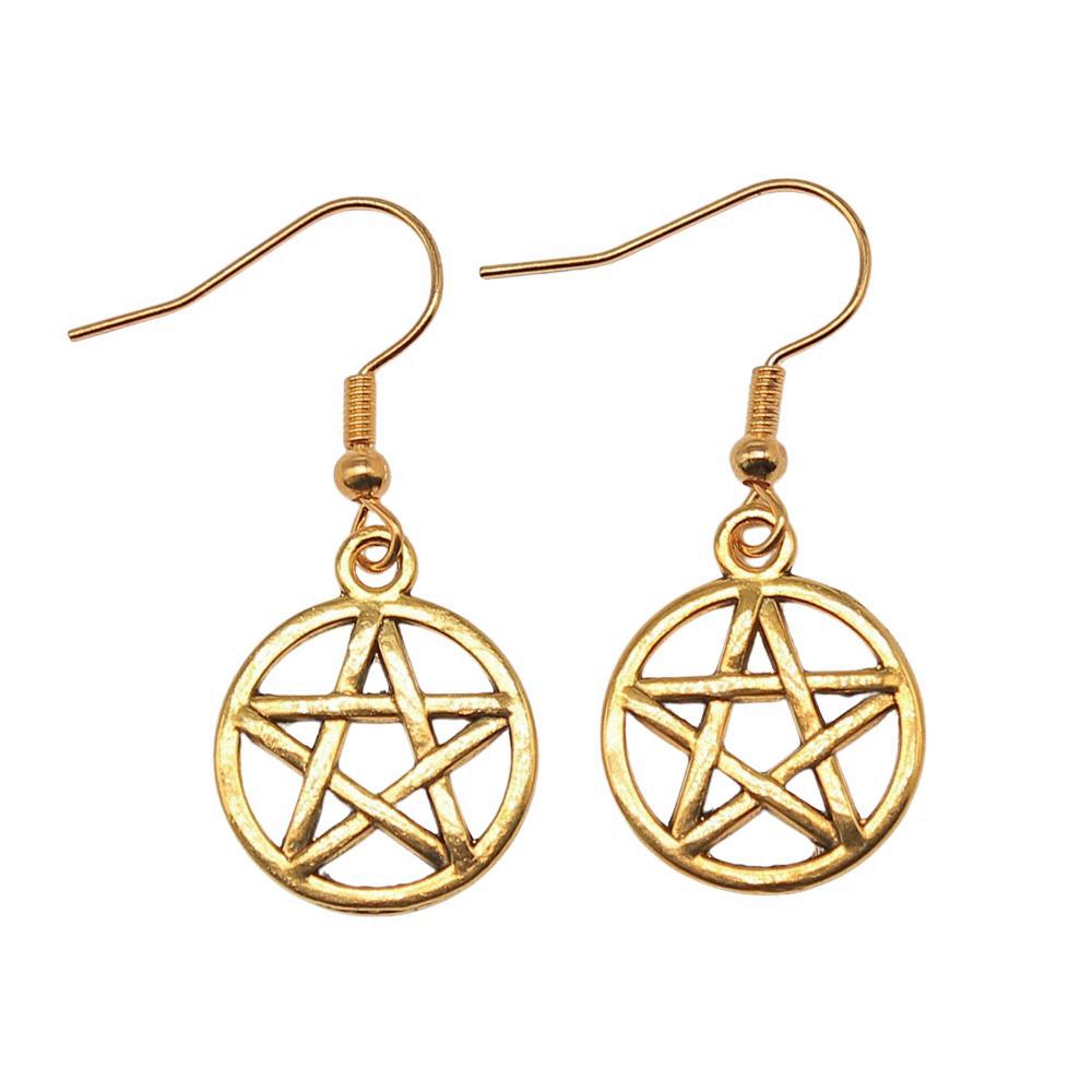 Bohemian Hot-Sale Star Moon Pentagram Circle Dangle Earrings Memorable Wedding Gift for Daily Style
