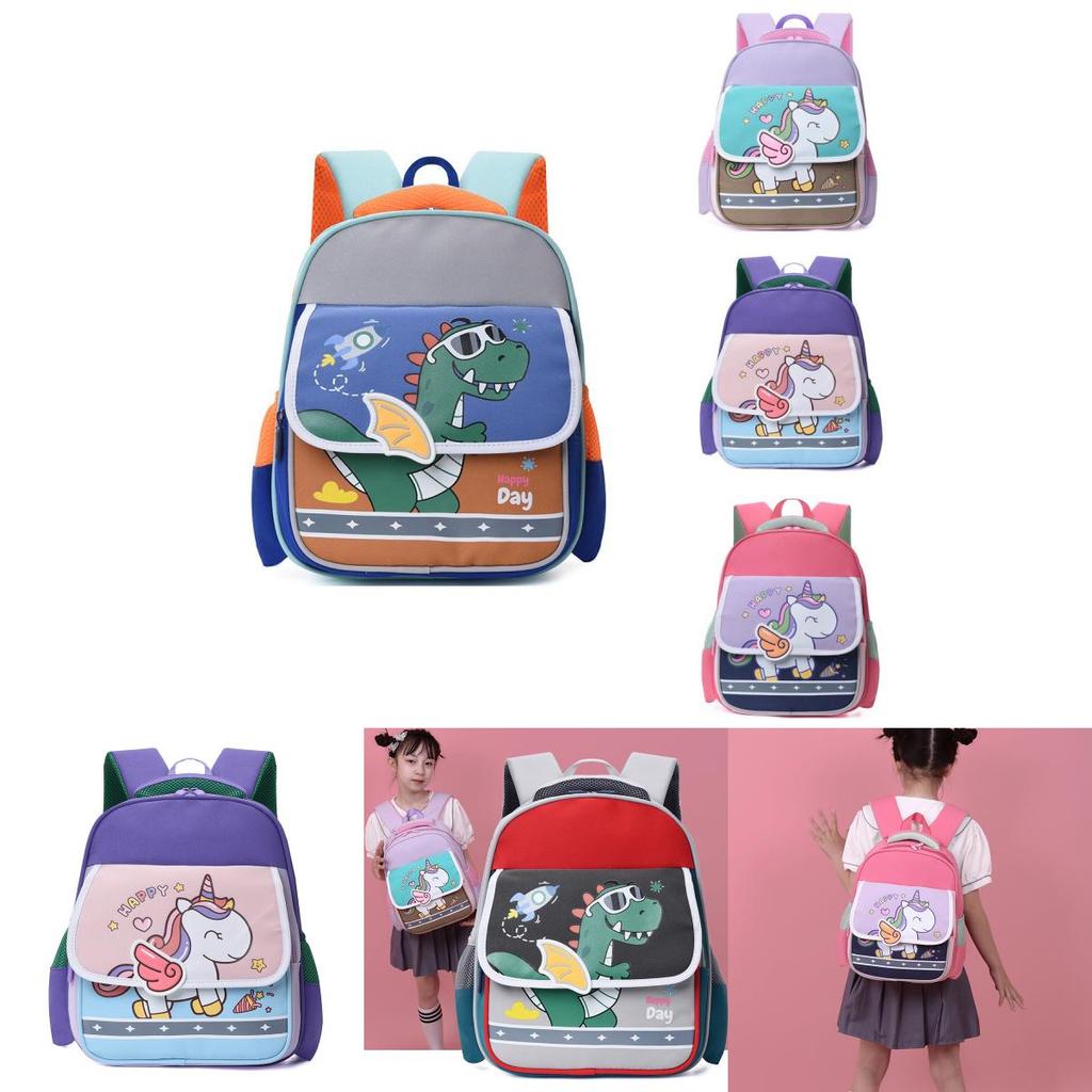 Adorable Cartoon Kids Backpack In Nylon With Lightweight Design For Boys And Girls