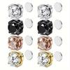 Classy Gold Plated Stainless Steel Magnetic Stud Earrings for Men with Sparkling Cubic Zirconia - Hypoallergenic and Trendy