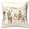 Home Decor Cowboys And Horses Western Desert Pillowcase Pattern Cushion Cover Suitable For Sofa Bedroom Car Pillow Cover