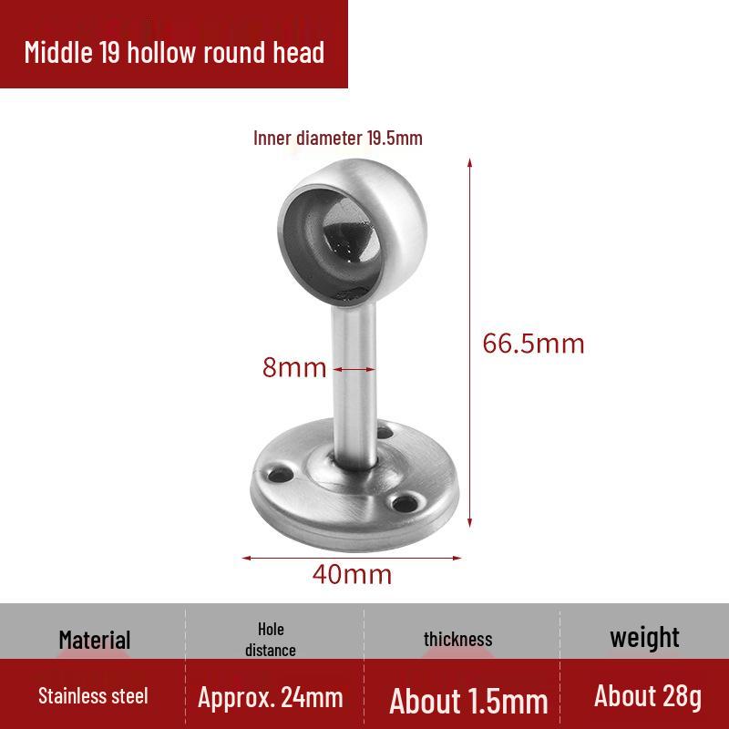 Stainless Steel Round Flange Base Wardrobe Clothes Rail Holder and Towel Rack Fixing Accessories.