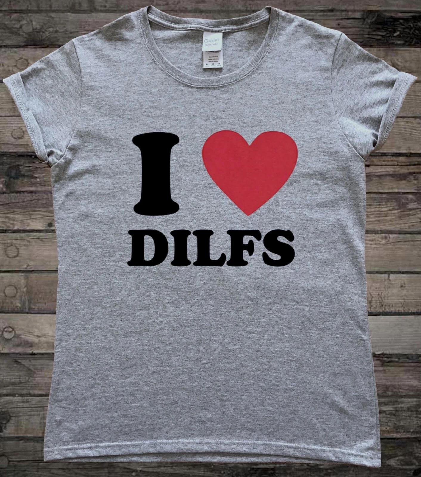 I Love Heart Dilfs Slogan T-Shirt 2XL