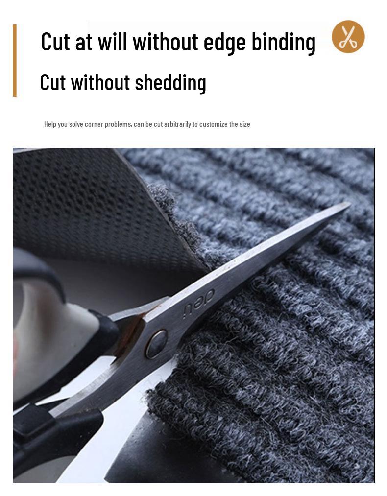 Double Stripe Doorway PVC Entrance Mat - Cuttable Hallway Dust Removal & Absorbent Foot Pad