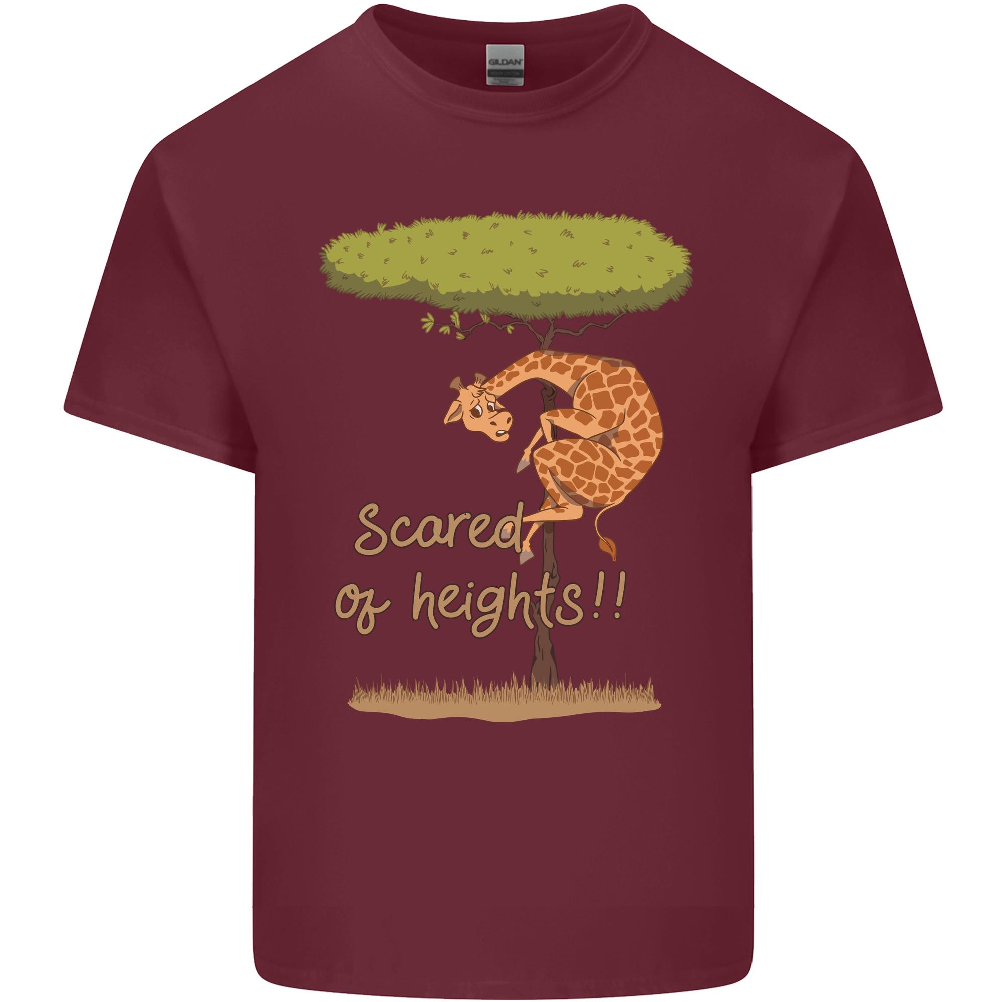 Scared of Heights Funny Giraffe Acrophobia Unisexs Light Cotton TShirt S