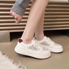 Stepping On Shit Feeling Leather Little White Shoes Women's 2025 Spring New Versatile Platform Sports Board Shoes Non-slip Waterproof Sports Shoes