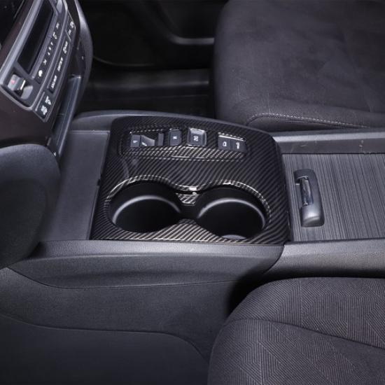 ABS Carbon Style Car Gear Panel Trim Cup Holder Cover For Honda Pilot 2016-