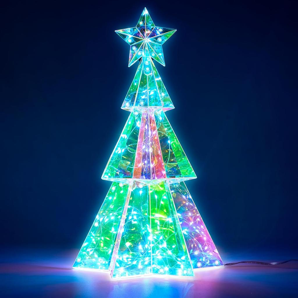 JOYFY15 In Prismatic Iridescent Christmas Tree Light Decorations Prismatic Christmas100 LEDLights for Christmas Eve Night Dcor