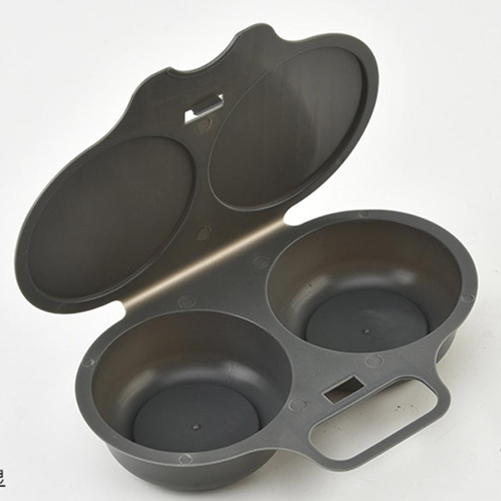 Microwave Dual Cavity Microwave Egg Poacher With Lid Handle Steamer Plastic Fryer Egg Boiler Egg Steaming Mold Kitchen Fried Egg 6